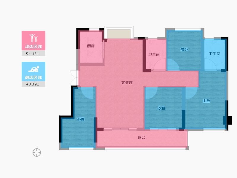 福建省-福州市-远洋天赋-91.86-户型库-动静分区