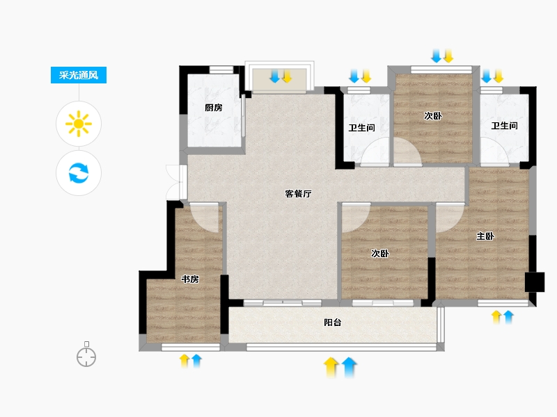 福建省-福州市-远洋天赋-91.86-户型库-采光通风