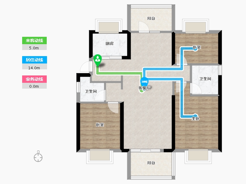 福建省-福州市-碧桂园麓府-90.01-户型库-动静线