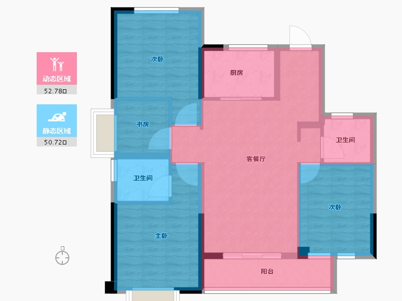 福建省-福州市-三盛国际海岸-92.71-户型库-动静分区