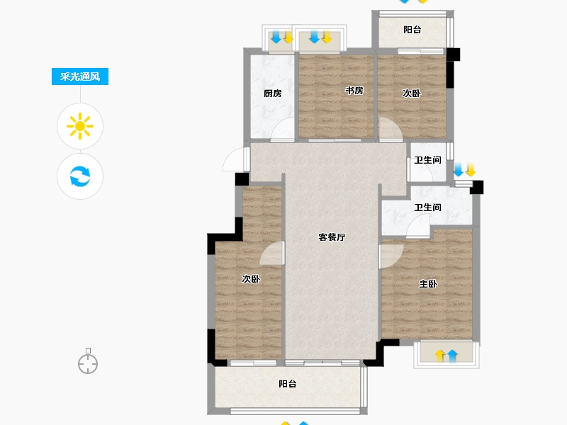 福建省-福州市-三江花语-99.97-户型库-采光通风