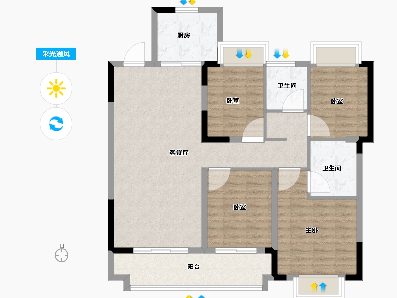 福建省-福州市-融创福州府-99.21-户型库-采光通风