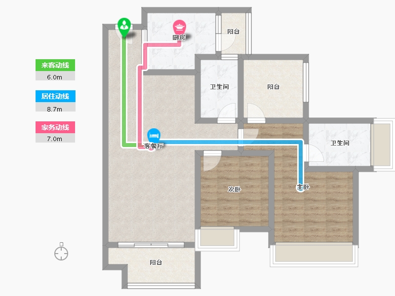 广东省-惠州市-牧云左岸-70.00-户型库-动静线