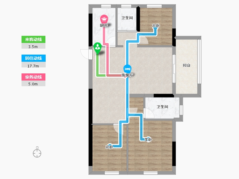 福建省-福州市-正荣棠悦滨江-71.20-户型库-动静线