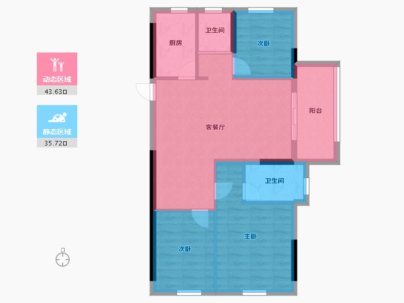 福建省-福州市-正荣棠悦滨江-71.20-户型库-动静分区