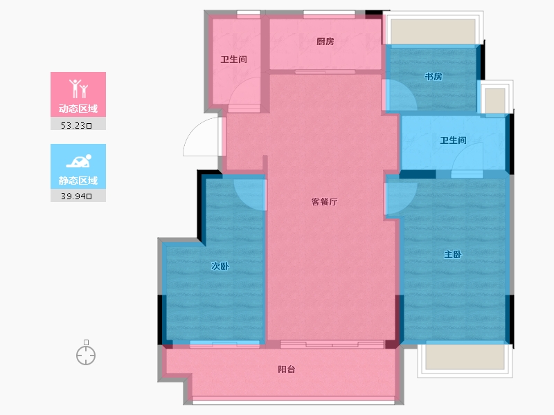 江苏省-南通市-万科金域蓝湾-84.00-户型库-动静分区