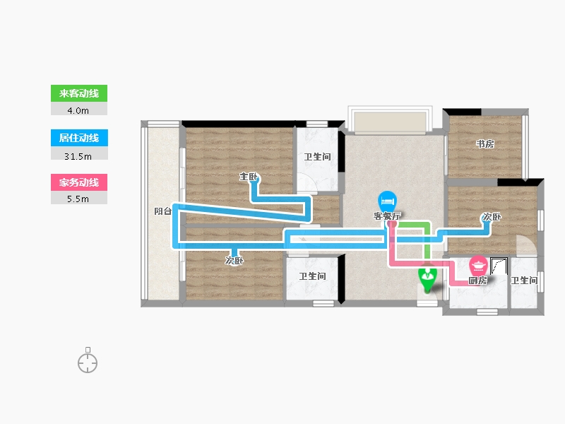 浙江省-杭州市-印象苕溪-118.00-户型库-动静线