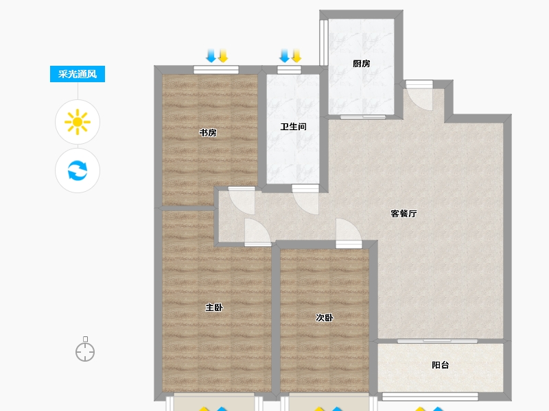 山东省-潍坊市-王侯嘉苑-89.00-户型库-采光通风