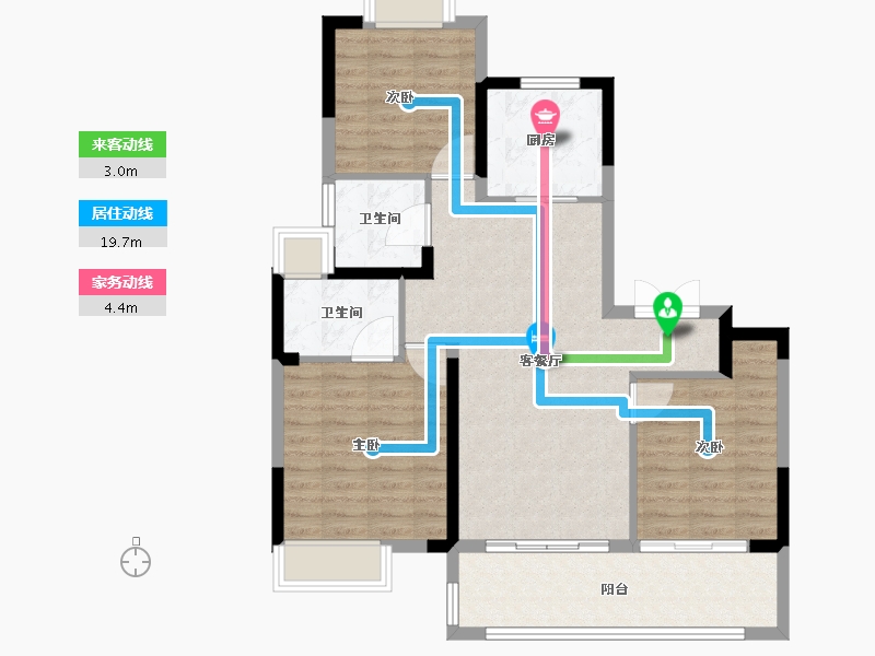 江苏省-南通市-远创宸樾-87.20-户型库-动静线