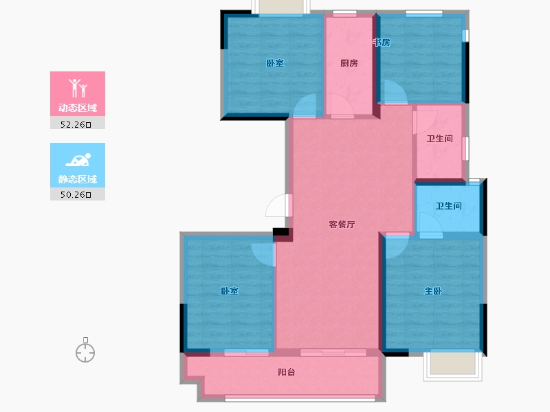 福建省-福州市-平潭鲁能公馆-92.01-户型库-动静分区