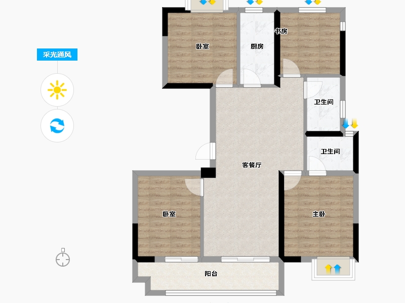 福建省-福州市-平潭鲁能公馆-92.01-户型库-采光通风