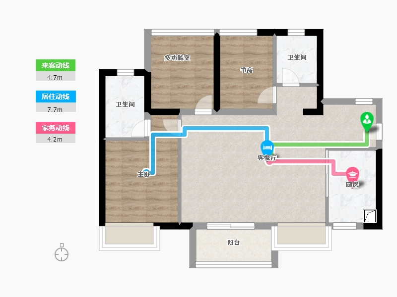 广东省-珠海市-万科·琴澳传奇-70.00-户型库-动静线