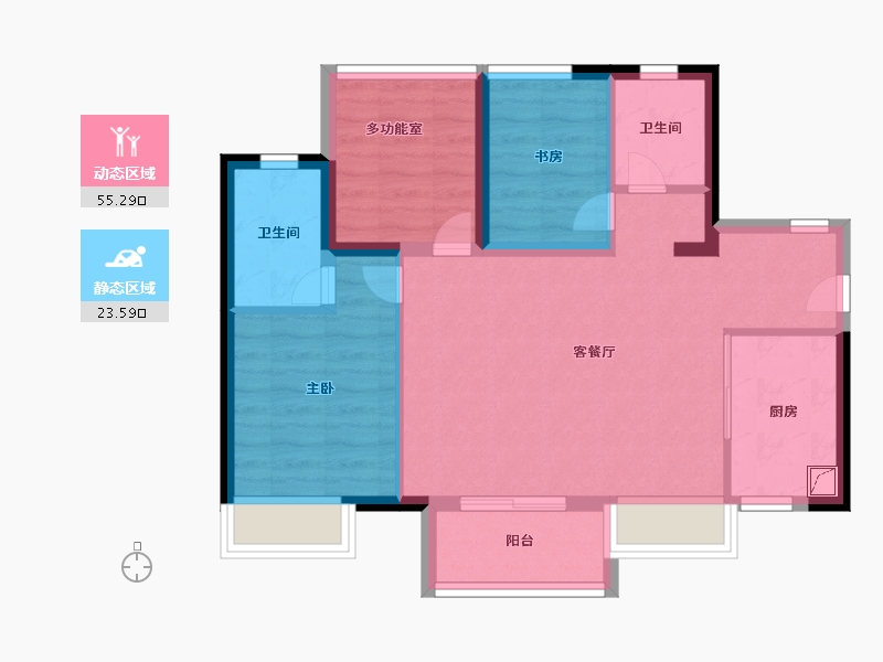 广东省-珠海市-万科·琴澳传奇-70.00-户型库-动静分区