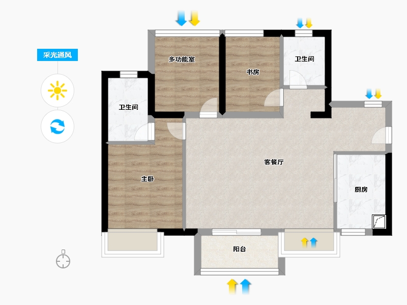 广东省-珠海市-万科·琴澳传奇-70.00-户型库-采光通风