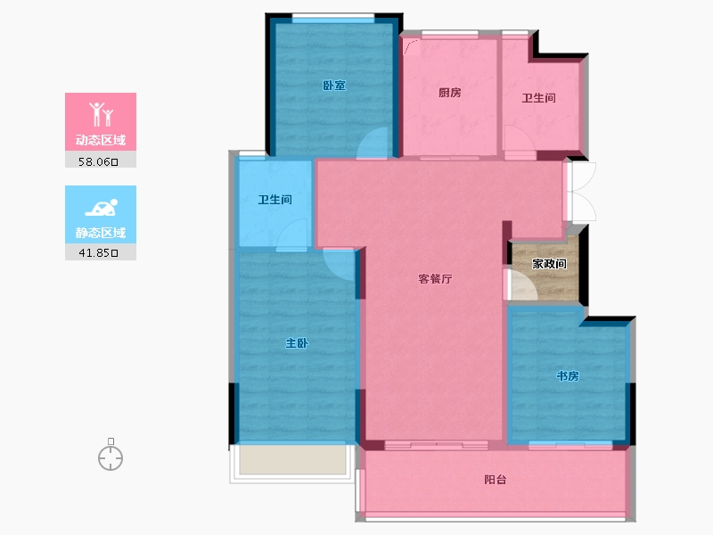 河南省-郑州市-融创空港宸院​-92.00-户型库-动静分区