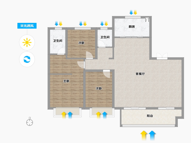 山东省-临沂市-星河城-123.00-户型库-采光通风