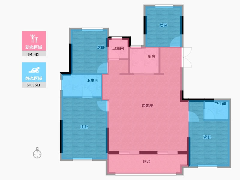 福建省-福州市-长乐三木翡丽府-113.60-户型库-动静分区