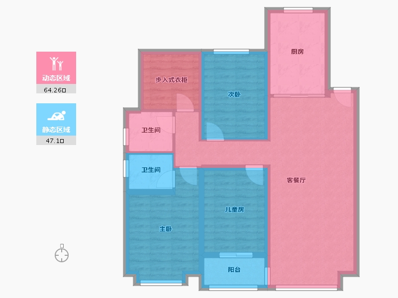 内蒙古自治区-呼和浩特市-中梁首府-100.00-户型库-动静分区