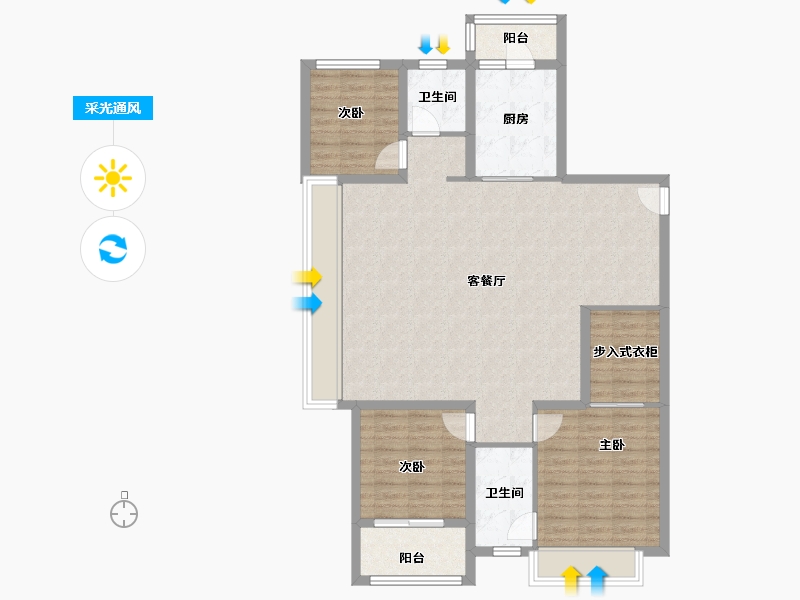 河南省-郑州市-正荣御首府-111.00-户型库-采光通风