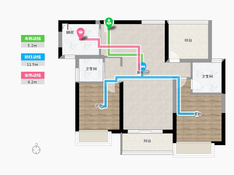 广东省-珠海市-金湾宝龙城-74.00-户型库-动静线