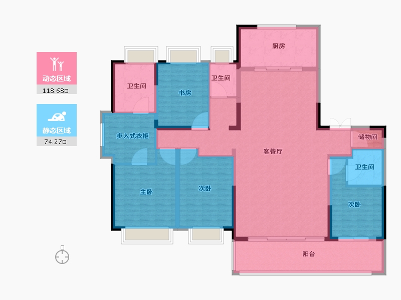 江苏省-南通市-紫琅天成-176.10-户型库-动静分区