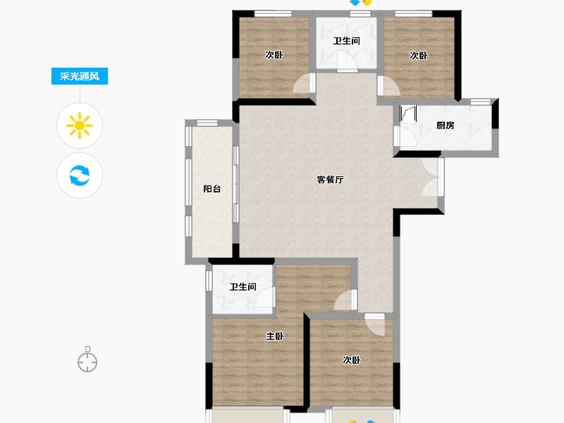 河南省-郑州市-正弘中央公园-115.08-户型库-采光通风