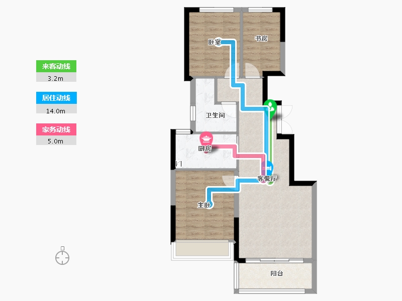 河南省-郑州市-融创空港宸院​-71.20-户型库-动静线