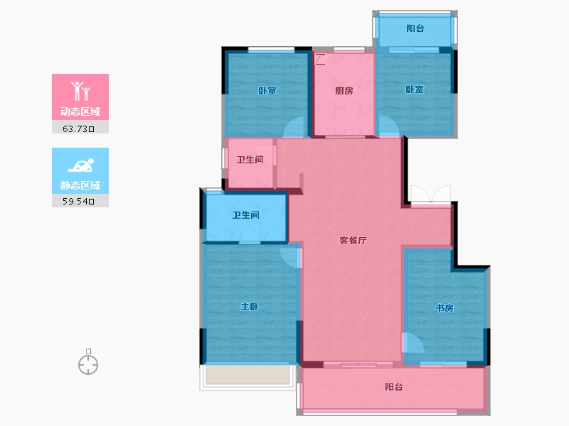 河南省-郑州市-融创空港宸院​-110.40-户型库-动静分区