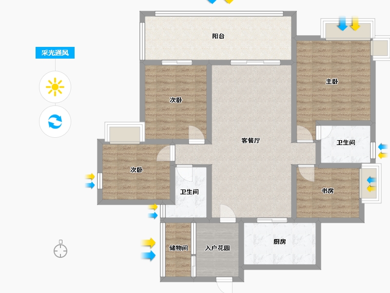 四川省-绵阳市-水韵长滩-130.00-户型库-采光通风