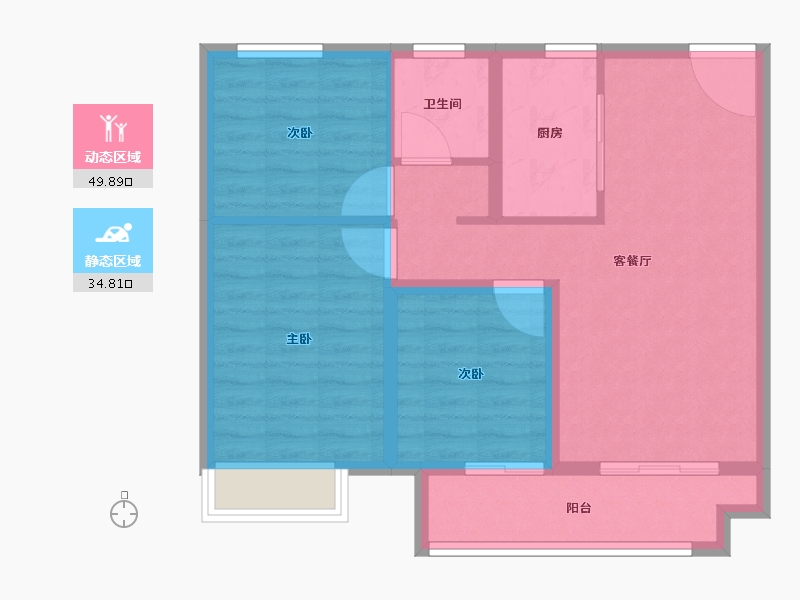 江苏省-南通市-万科金域蓝湾-76.00-户型库-动静分区