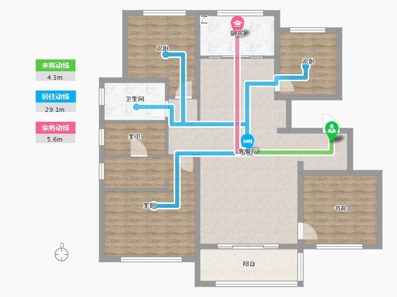 河南省-郑州市-融创空港宸院​-115.20-户型库-动静线