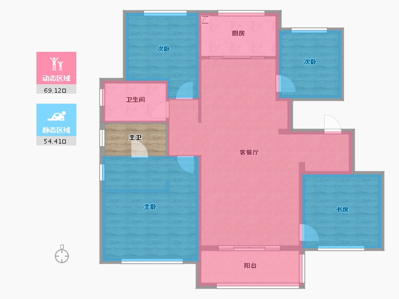 河南省-郑州市-融创空港宸院​-115.20-户型库-动静分区