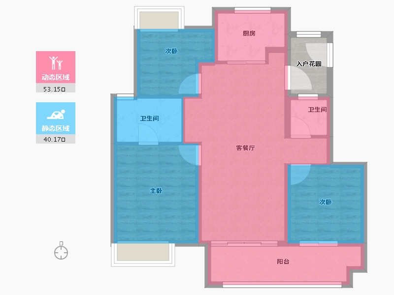 江苏省-南通市-万科金域蓝湾-88.00-户型库-动静分区