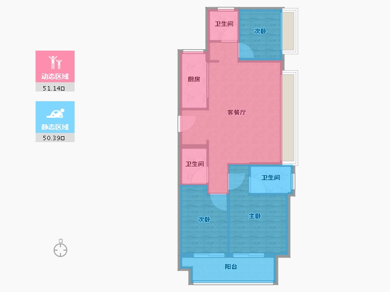 江苏省-南通市-万科金域蓝湾-92.01-户型库-动静分区