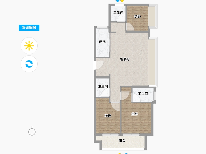 江苏省-南通市-万科金域蓝湾-92.01-户型库-采光通风