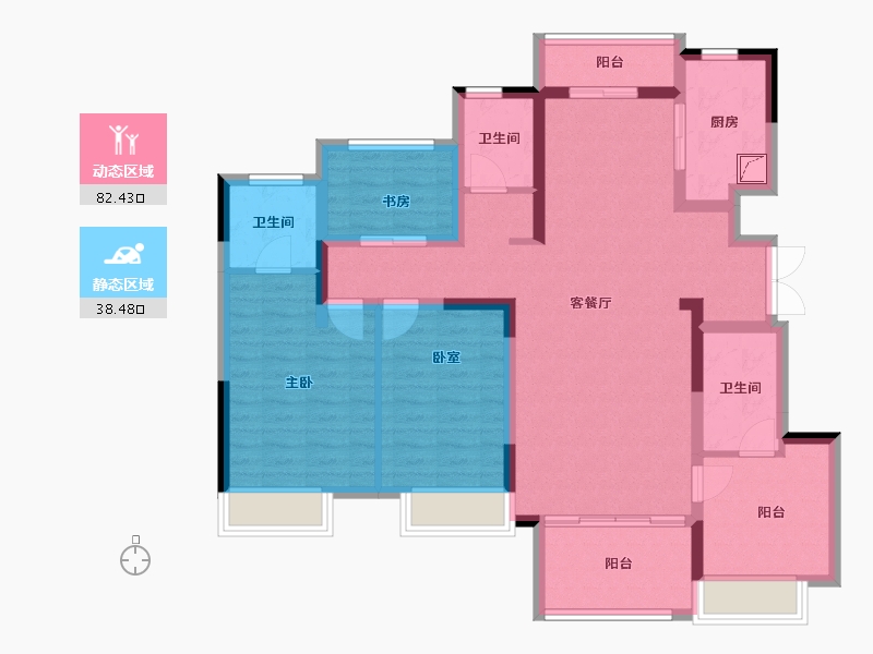 河南省-郑州市-正弘中央公园-106.80-户型库-动静分区