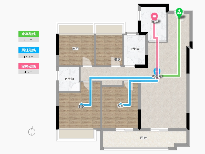 福建省-福州市-建发书香里-95.00-户型库-动静线