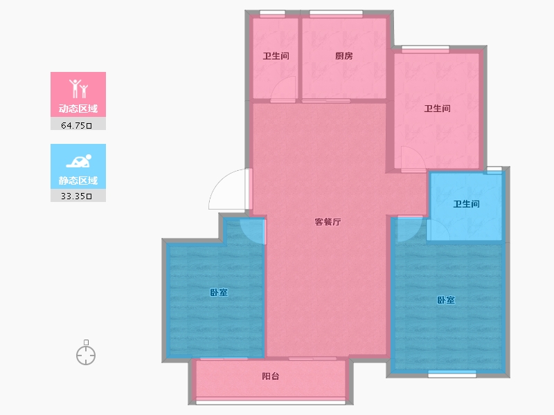 山东省-济南市-绿城荷畔春风-89.09-户型库-动静分区