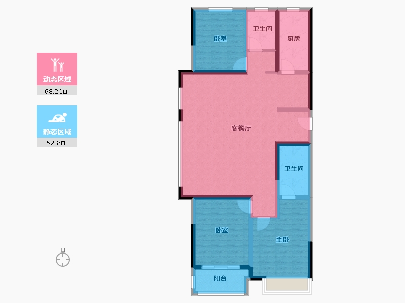 河南省-郑州市-宏光揽境-108.80-户型库-动静分区