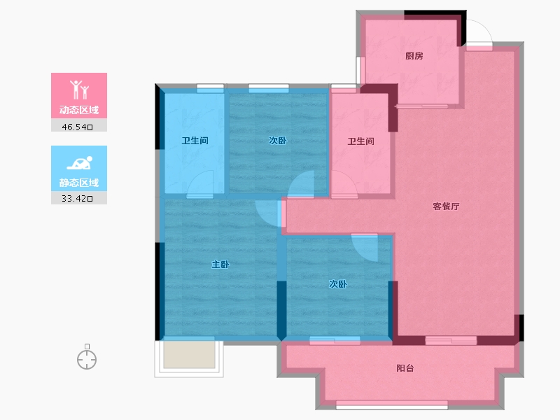 福建省-福州市-阳光城旭辉榕心江来-71.20-户型库-动静分区