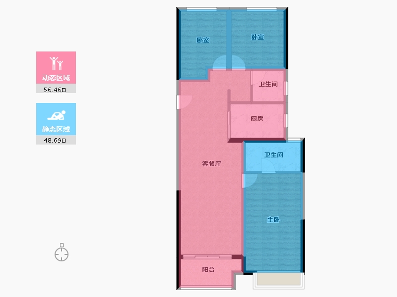 河南省-郑州市-宏光揽境-94.40-户型库-动静分区