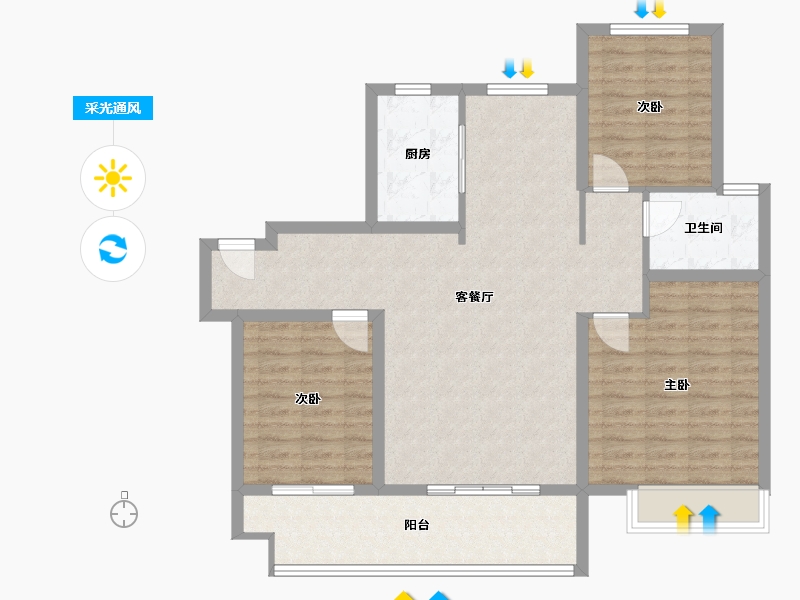 山东省-临沂市-星城悦府-99.50-户型库-采光通风