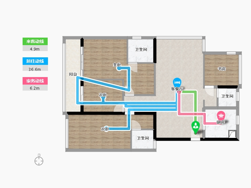 浙江省-杭州市-印象苕溪-140.00-户型库-动静线