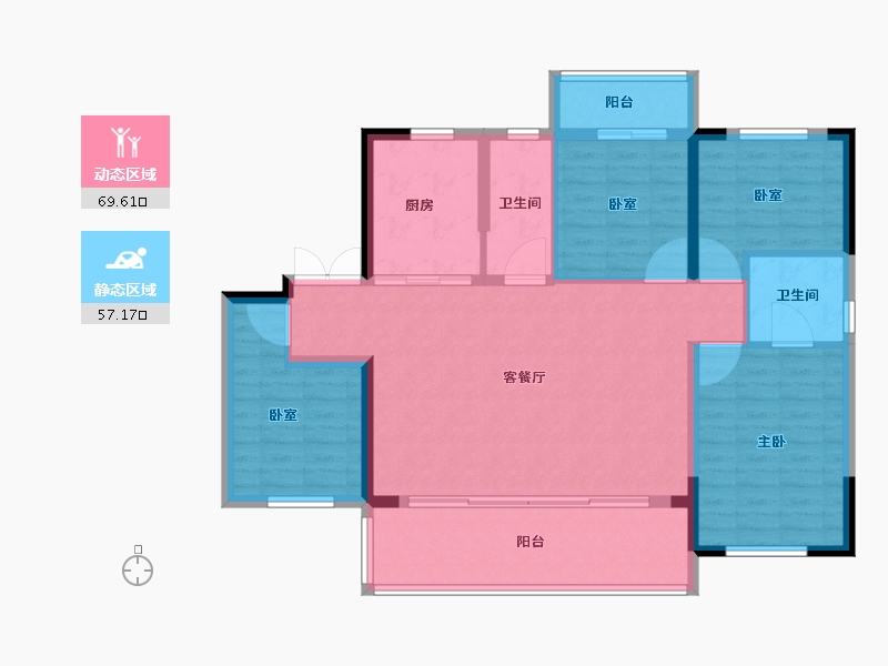 河南省-郑州市-天伦城​-115.21-户型库-动静分区