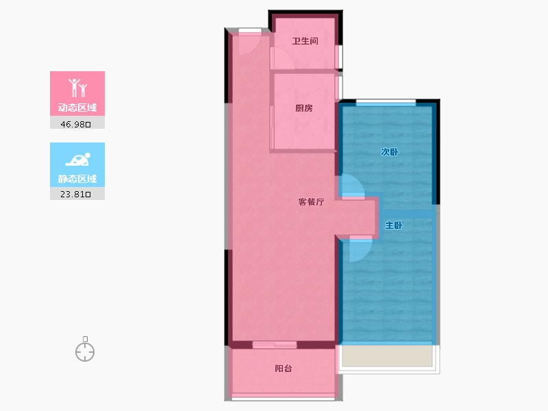 河南省-郑州市-常绿东风宸苑-62.70-户型库-动静分区