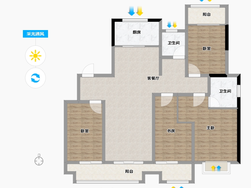 山东省-济南市-城投静悦府-146.40-户型库-采光通风