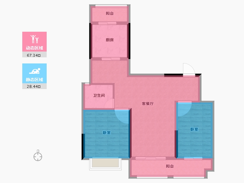 山东省-济南市-城投静悦府-85.88-户型库-动静分区