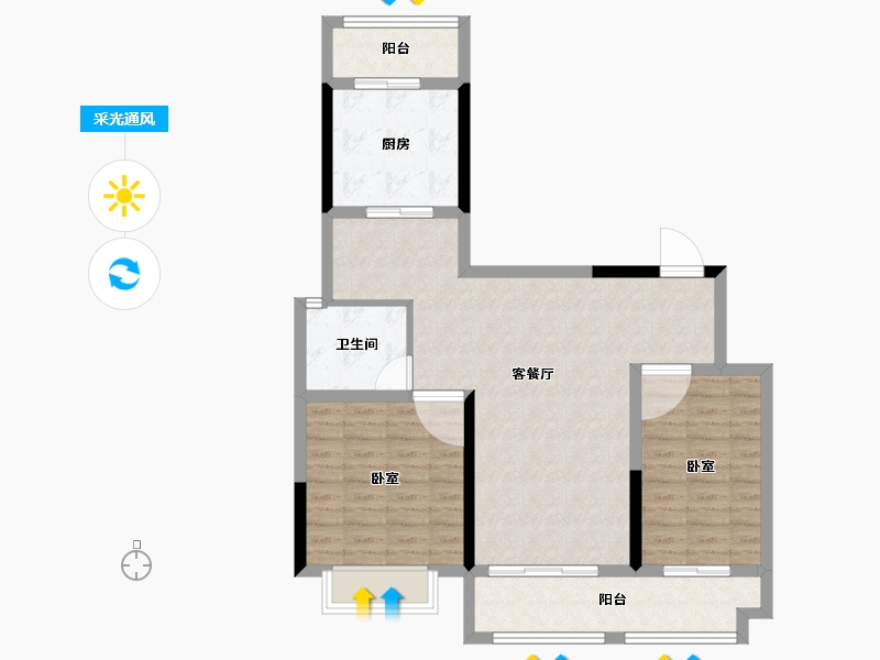 山东省-济南市-城投静悦府-85.88-户型库-采光通风