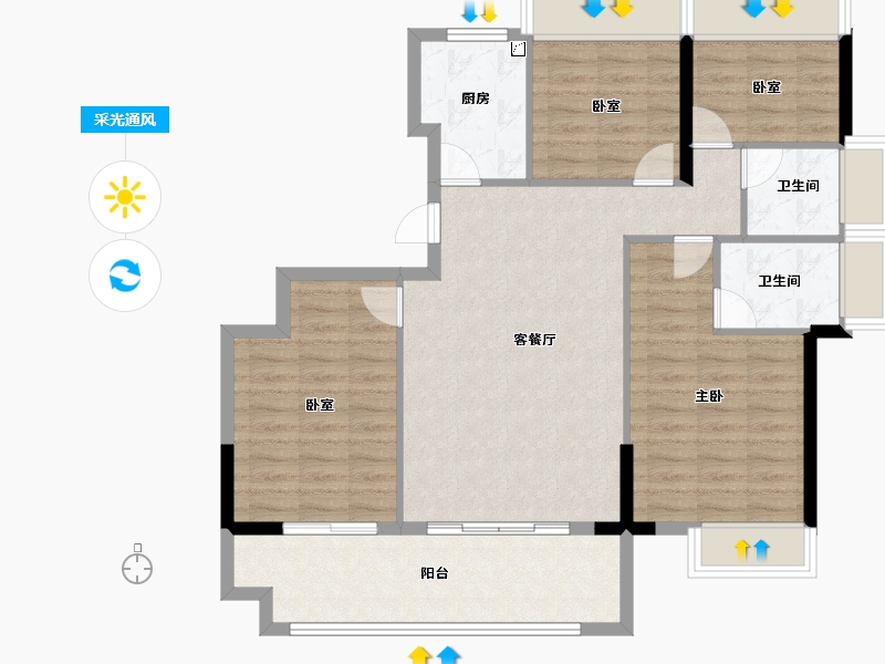 福建省-福州市-融旷格林学府-98.01-户型库-采光通风