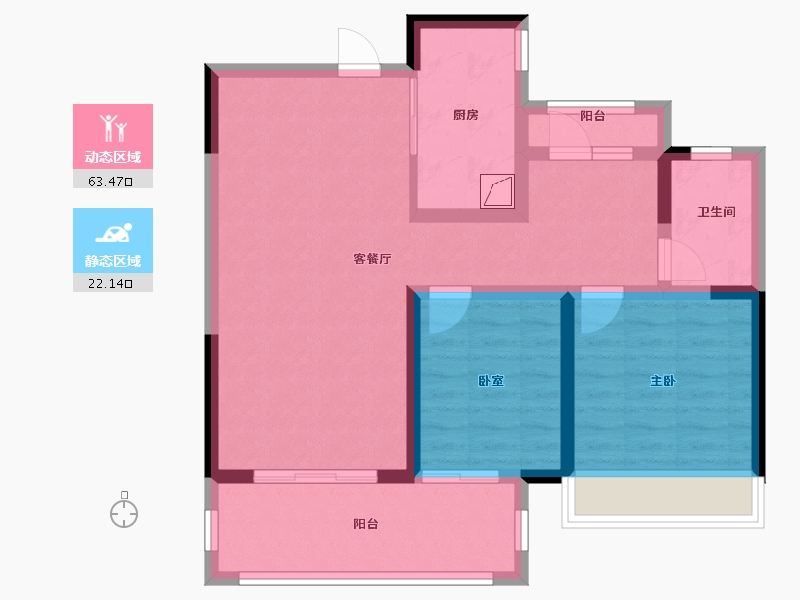 河南省-郑州市-融侨美域-75.54-户型库-动静分区